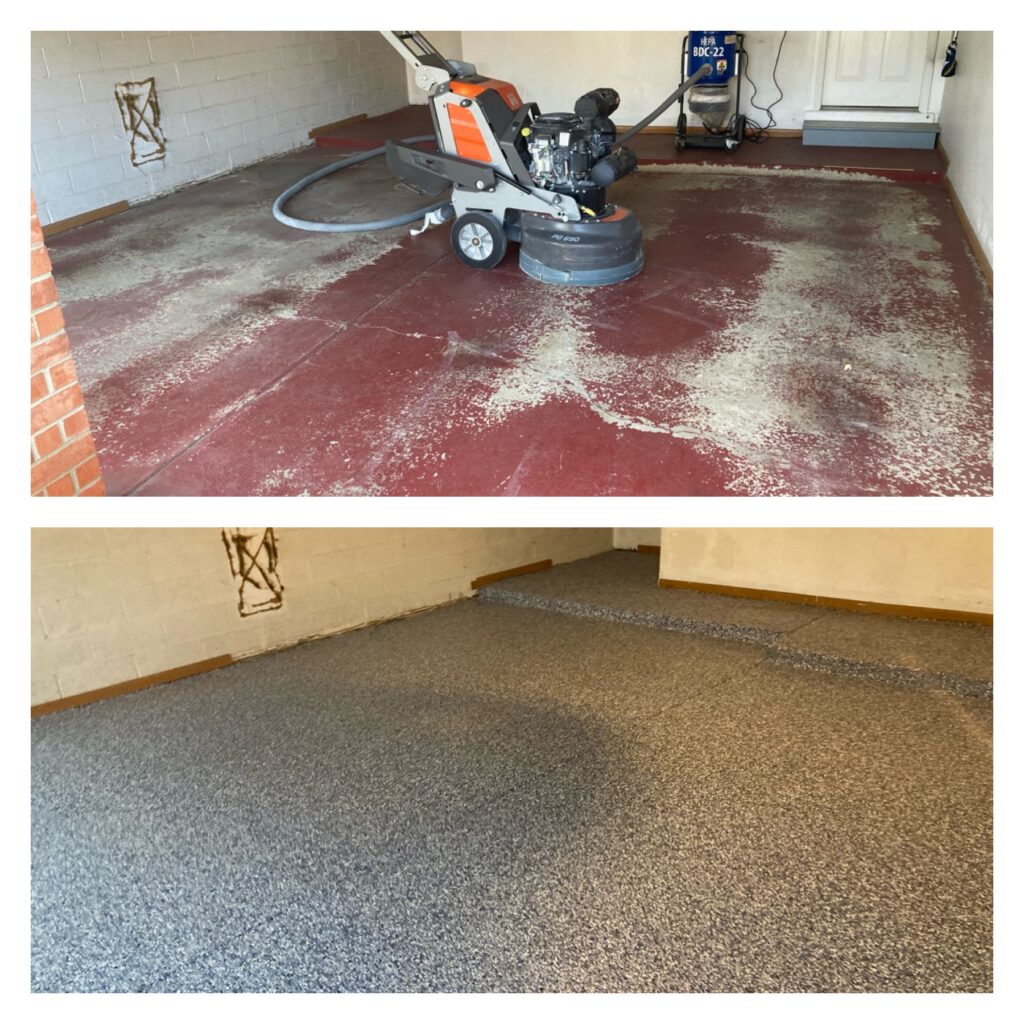 garage floor epoxy before and after